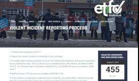 
							         Violent Incident Reporting Process - ETFO Durham								  
							    