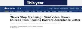 
							         Viral Video Shows Teen Reading Harvard Acceptance Letter								  
							    