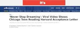 
							         Viral Video Shows Teen Reading Harvard Acceptance ... - NBC Chicago								  
							    