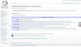 
							         Virginia Employment Commission - Wikipedia								  
							    