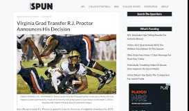 
							         Virginia Grad Transfer R.J. Proctor Announces His Decision - The Spun								  
							    