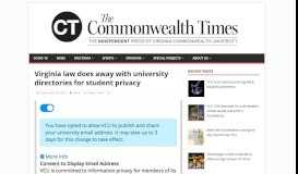 
							         Virginia law does away with university directories for student privacy ...								  
							    