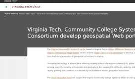 
							         Virginia Tech, Community College System, and Virginia Space Grant ...								  
							    