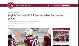 
							         Virginia Tech football: D.J. Crossen enters the transfer portal - Gobbler ...								  
							    