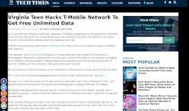 
							         Virginia Teen Hacks T-Mobile Network To Get Free Unlimited Data ...								  
							    