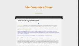 
							         VirtConomics game tutorial | VirtConomics Game								  
							    