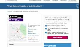 
							         Virtua Memorial Hospital of Burlington County | MedicalRecords.com								  
							    
