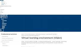 
							         Virtual learning environment (Vision) | Heriot-Watt University								  
							    