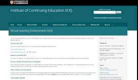 
							         Virtual Learning Environment (VLE) | Institute of Continuing ...								  
							    