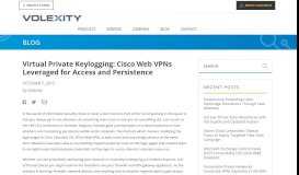 
							         Virtual Private Keylogging: Cisco Web VPNs Leveraged for Access ...								  
							    