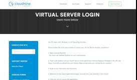 
							         Virtual Server Login | Cloudnine Realtime								  
							    