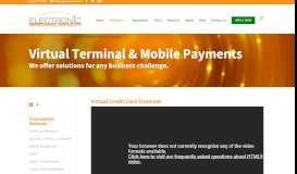 
							         Virtual Terminal & Mobile Payments - Electronic Merchant Services								  
							    