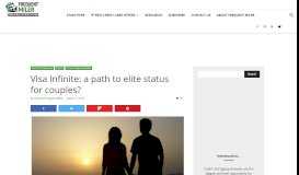 
							         Visa Infinite: a path to elite status for couples? - Frequent Miler								  
							    