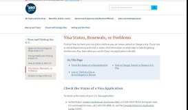 
							         Visa Status, Renewals, or Problems - USA.gov								  
							    