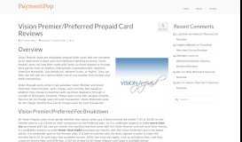 
							         Vision Premier/Preferred Prepaid Card Reviews | PaymentPop								  
							    