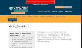 
							         Visiting Specialists - Chiricahua Community Health Centers, Inc ...								  
							    