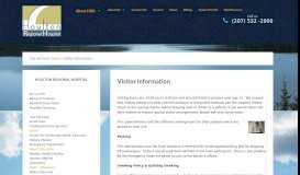
							         Visitor Information - Houlton Regional Hospital								  
							    