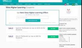 
							         Vista Higher Learning Coupons & Promo Codes 2019 - Offers.com								  
							    
