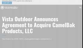 
							         Vista Outdoor Announces Agreement to Acquire CamelBak Products ...								  
							    