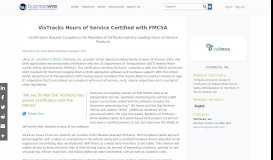 
							         VisTracks Hours of Service Certified with FMCSA | Business Wire								  
							    