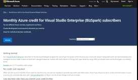 
							         Visual Studio Enterprise (BizSpark) Credit | Microsoft Azure								  
							    