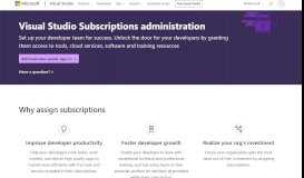 
							         Visual Studio Subscriptions Administration - Visual Studio								  
							    