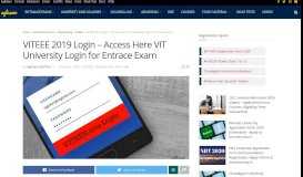 
							         VITEEE 2019 Login – Access Here VIT University Login for Entrace ...								  
							    