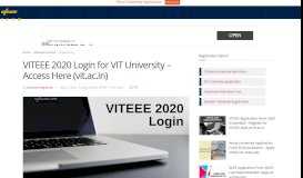 
							         VITEEE 2020 Login for VIT University - Access Here (vit.ac.in ...								  
							    