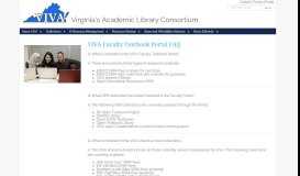 
							         VIVA Faculty Portal FAQ - VIVA - VIVA, Virginia's Academic Library ...								  
							    