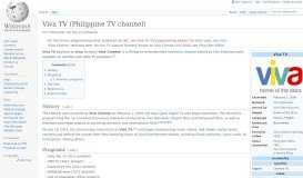 
							         Viva TV (Philippine TV channel) - Wikipedia								  
							    