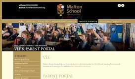 
							         VLE & Parent Portal – Malton School								  
							    