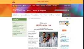 
							         VMC Provider Link - Valley Medical Center								  
							    