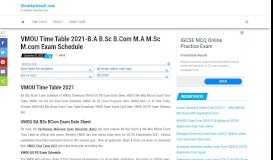 
							         VMOU Time Table 2020 - VMOU BA BSc BCom ... - Onsarkariresult.com								  
							    