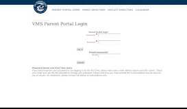 
							         VMS Parent Portal Login								  
							    
