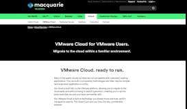 
							         VMware cloud, VMware server, VMware vCloud ... - Macquarie Telecom								  
							    