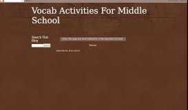
							         Vocab Activities For Middle School: Inow Homewood Middle School								  
							    