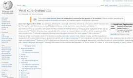 
							         Vocal cord dysfunction - Wikipedia								  
							    