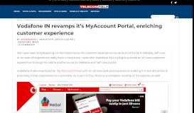 
							         Vodafone IN revamps it's MyAccount Portal, enriching customer ...								  
							    