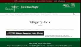 
							         Vol Mgmt Sys Portal | Master Naturalist – Central Texas Chapter								  
							    