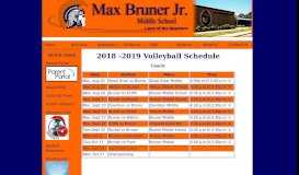 
							         Volleyballl Schedule - Bruner Middle School								  
							    