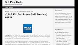 
							         Volt ESS (Employee Self Service) Login | Bill Pay Help								  
							    