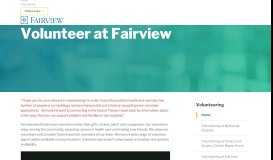 
							         Volunteer at Fairview								  
							    