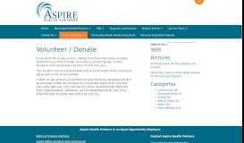 
							         Volunteer / Donate - Aspire Health Partners								  
							    