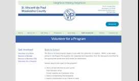 
							         Volunteer for a Program :: St. Vincent de Paul - Waukesha, WI								  
							    