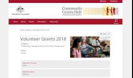 
							         Volunteer Grants 2018 | Community Grants Hub								  
							    