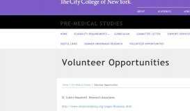 
							         Volunteer Opportunities | The City College of New York								  
							    