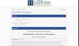 
							         Volunteer Program - Careers - The Hughston Clinic								  
							    
