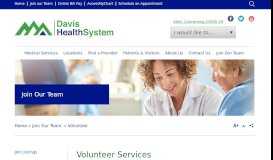 
							         Volunteer Services & Benefits | Davis Health System								  
							    