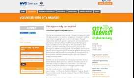 
							         Volunteer with City Harvest! - NYC Service								  
							    