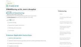 
							         Volunteering at St. John's Hospital - Fairview								  
							    